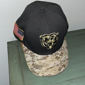 Chicago Bears Salute to Service used NFL baseball digital Camo bill cap S/M worn